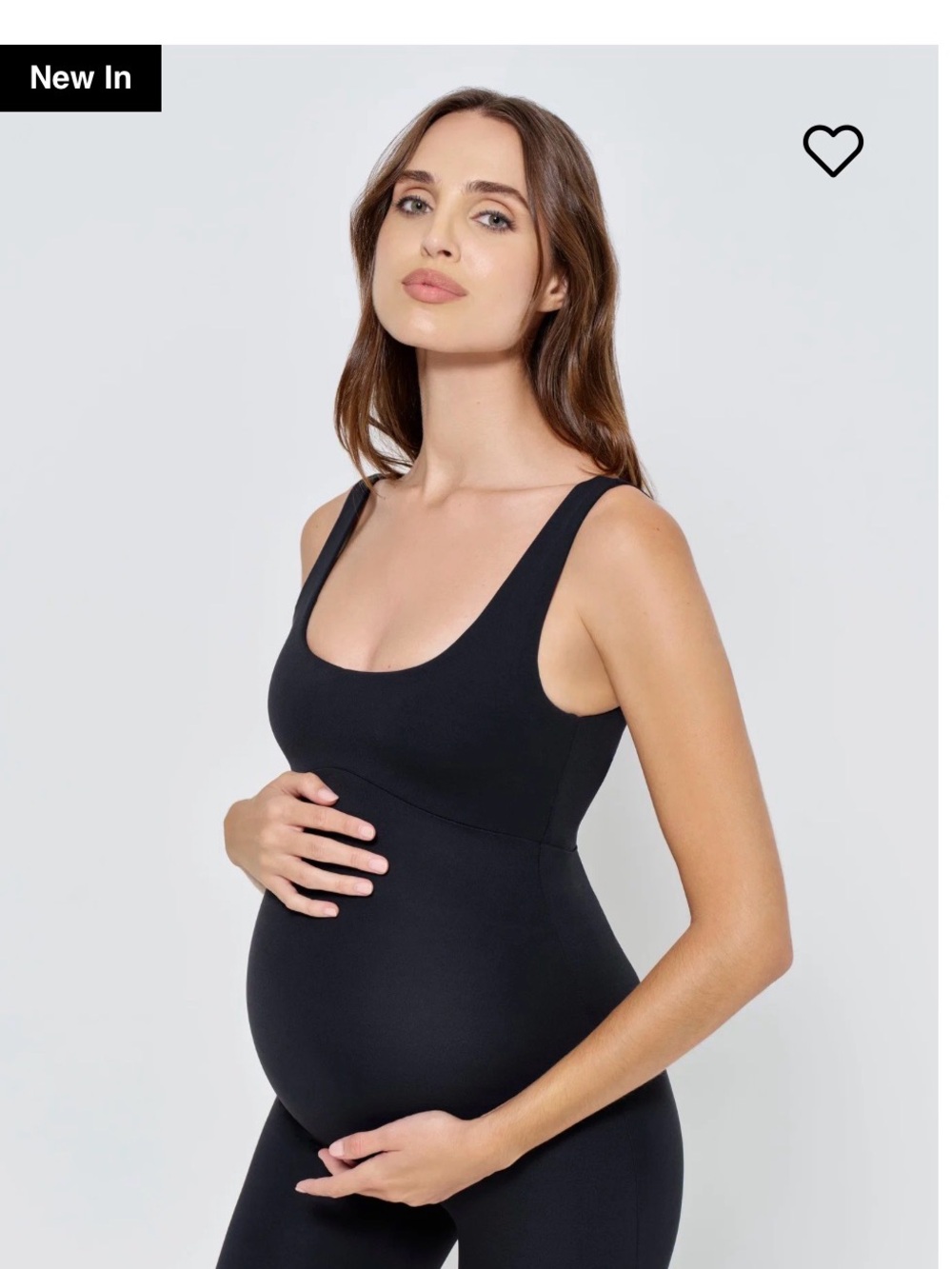 Bumpsuit Perfect Movement Maternity Scoop Neck Black Tank Bodysuit M